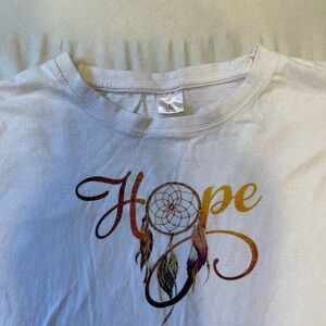 White T-Shirt with Hope Dreamcatcher Design